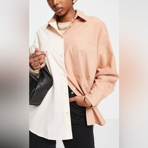 Two-Tone Button-Up Shirt